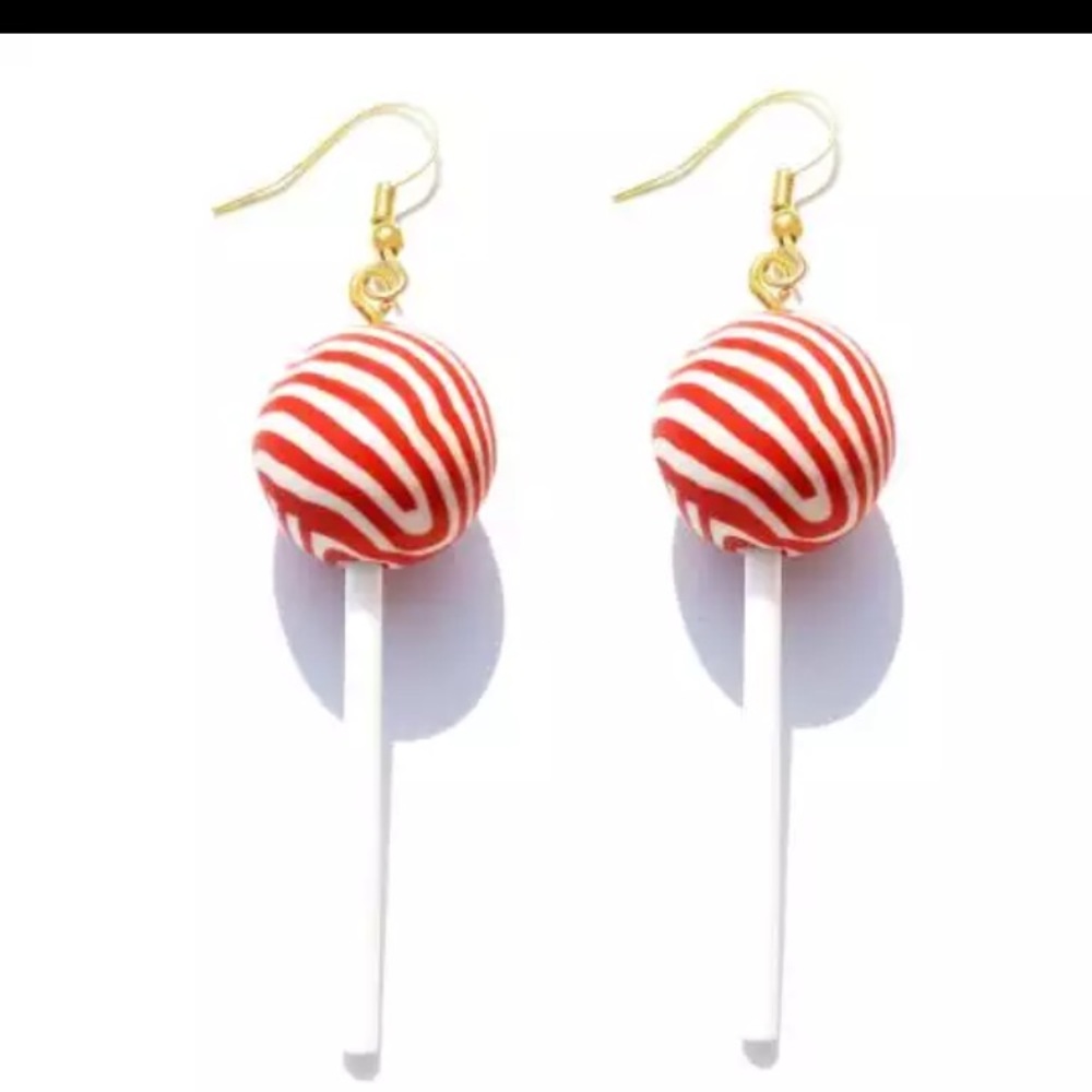 Very Cute lollipop striped earrings NWT